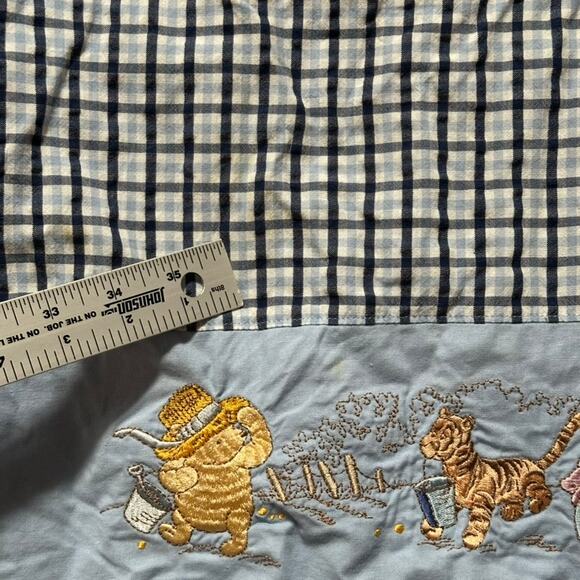 Vintage Disney Store Winnie The Pooh Classic Embroidered Jumper Gingham 7/8 READ - Picture 6 of 10